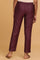 Purple Solid Slim Pants