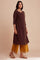 Brown Wrapped cotton kurta with tie up detail