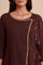 Brown Wrapped cotton kurta with tie up detail