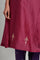 Dark Pink Mandarin Neck Panelled kurta