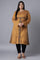 Dark Yellow A-line Winter Dress