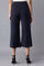 Dark Blue Pleated Parallel Pants