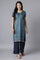 Blue kurta- Straight Palazzo Set