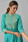 Aqua Green Embroidered Printed kurta