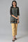 Black Floral Printed Sequined Ethnic LIVA kurta