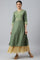 Olive Green A-Line Embroidered kurta With Sequins