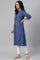 Blue Thread Embroidered Rayon kurta