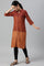 Red Pintuck Colour Block kurta