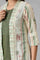 Green Schiffli kurta With Printed Jacket