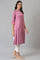 Dark Pink Flared Rayon kurta With Printed Back