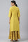 Yellow Embroidered With Sequin Work kurta And Glitter Printed Festive Culottes Set