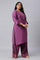 Plus Size Purple Embroidered Straight kurta