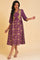 Purple Festive Gathered Dress With Sequin