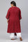 Plus Size Maroon Cowl Hemline kurta With Shell Detail