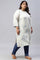 Plus Size Ecru And Blue Button Down kurta