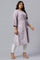 Plus Size Lilac Embroidered Mock Layer kurta