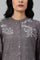 Tornado Grey Printed kurta In Half Placket