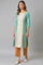 Green And Ecru Mock Layered Printed Plus Size kurta