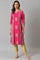 Dark Pink Mock Layered  Beadwork Kurta