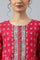 Pink Placement Print Rayon kurta