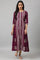 Purple Paisley Print kurta With Sequin Highlighting