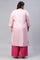 Cameo Pink Floral Printed And Embroidered Plus Size kurta