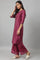 Purple Karnatka Silk Mukaish Print kurta