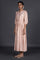 Light Pink Foil Printed Pleated Dress With Belt