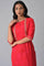 Red Embroidered Festive kurta