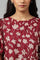 Deep Red Floral Printed Peplum Top