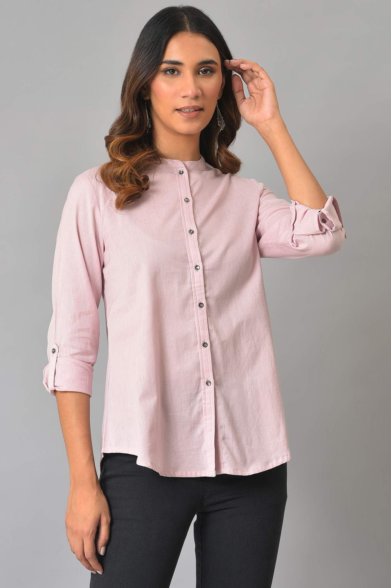 Light Purple Button Down Western Top