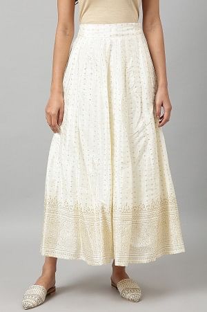 White Printed Festive Skirt