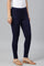 Navy Blue Solid Knitted Women Tights