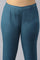 Plus Size Teal Blue Cotton Blend Slim Pants