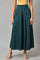 Teal Blue Solid Flared Culottes