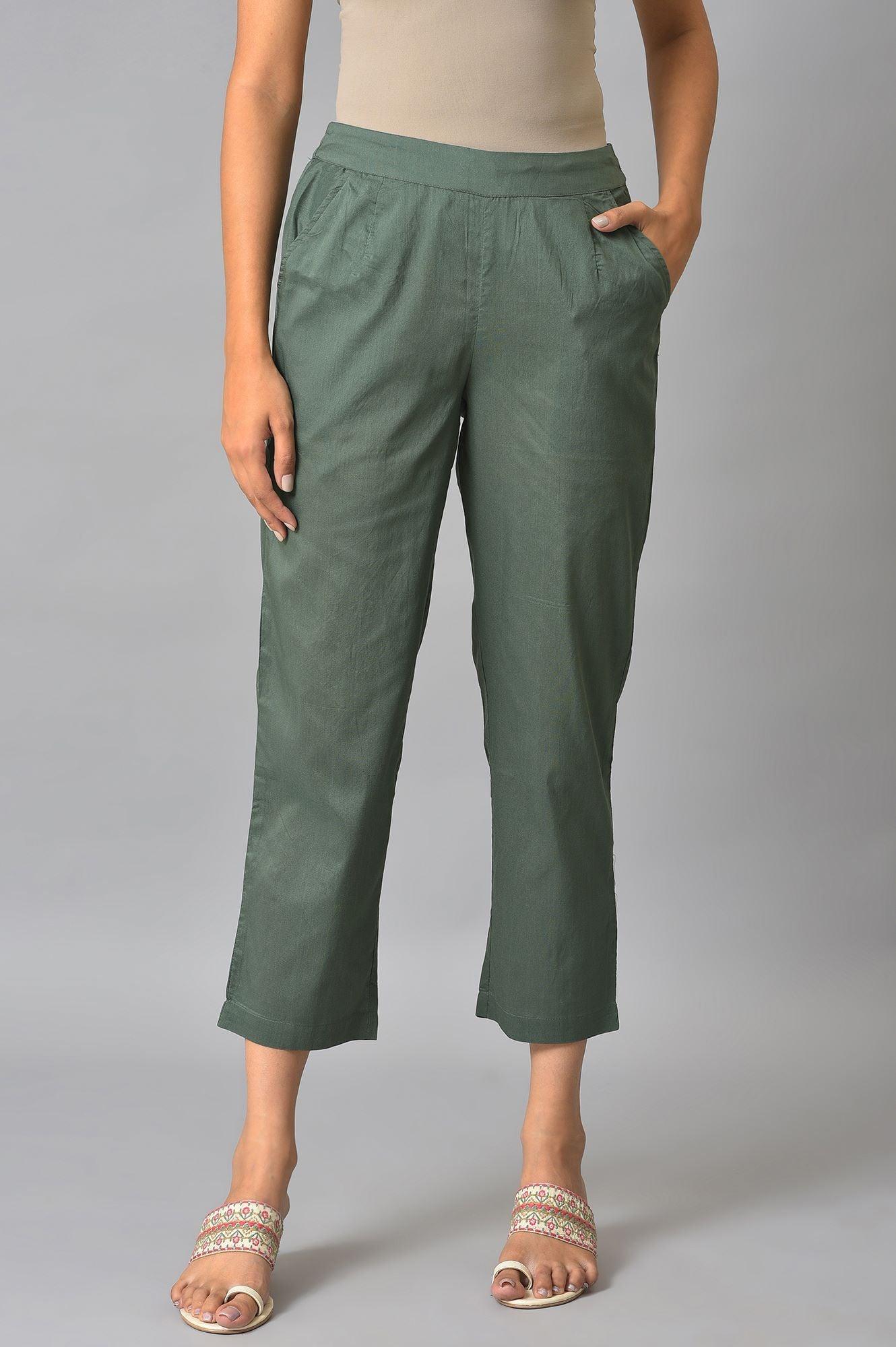 Olive Green Straight Pants