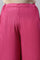 Dark Pink Festive Plus Size Parallel Pants