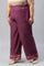 Plus Size Orchid Purple Rayon Printed Parallel Pants