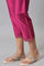 Dark Pink Women Pants With Printed Border