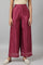 Purple Shantung Straight Parallel Pants