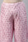 Plus Size Light Pink Shantung Printed Parallel Pants