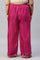 Plus Size Dark Pink Shantung Straight Parallel Pants