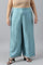 Plus Size Aqua Blue Shantung Straight Parallel Pants