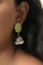 Green And Yellow Silver Oxidised Jhumki