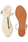 W Embroidered Ecru Almond Toe Flat