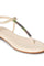 W Embroidered Ecru Almond Toe Flat