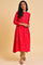 Red Embroidered Festive Kurta And Pants Set