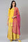 Yellow Embroidered kurta Wth Culottes And Pink Dupatta