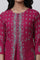 Pink Placement Printed Kurta And Blue Pants