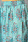 Blue Glitter Printed kurta And Culottes With Red Dupatta